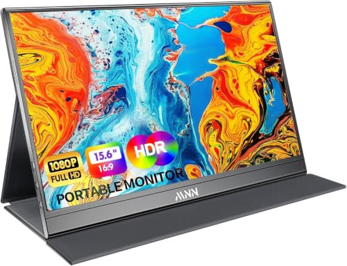 MNN Portable Monitor 15.6inch FHD 1080P Laptop Monitor USB C HDMI Gaming Ultra-Slim IPS Display w/Smart Cover & Speakers,HDR Plug&Play, External Monitor for Laptop PC Phone Mac Xbox PS5/PS4 Switch