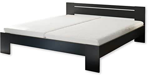 CANNES Futonbett 180 x 200 cm - Minimalistisches Doppelbett in Schwarz - 185 x 71 x 204 cm (B/H/T)