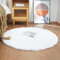 Ghouse Teppich Rund 90x90 cm Weiß Flauschig Weich Wohnzimmer Schlafzimmer Dekoration rutschfest Kurzflor Teppich Waschbarer Carpet