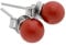 Edelstein Ohrstecker in 925er Silber | Kugel/Perle 6 mm Durchmesser | Ohrringe mit Verschluss (Jaspis, rot)