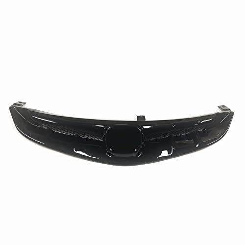 Rejilla de rejilla de parachoques delantero para Honda 2006-2008 2007 Civic FD2 JDM negro brillante