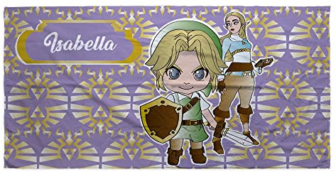 LolaPix Spiel-Handtücher. Personalisierte Geschenke. Strand-/Poolhandtuch Personalisierte Handtücher mit Namen. Verschiedene Größen. Zelda