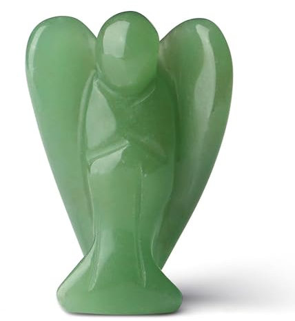 QINJIEJIE 50mm Grün Aventurin Engel Figur Schutzengel Natürliche Kristalle Edelsteine Heilung Kristall Wächter Engel Statue Reiki Engel Figur Angel Deko Geschenke