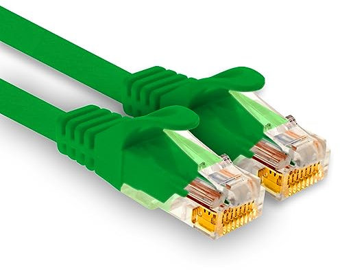 1aTTack.de - 1 câble réseau Cat7 de 10 m, Ethernet Cat.7, câble patch Lan et Cat 7 pour une vitesse Internet maximale et connecte tous les appareils avec prise RJ 45 vert