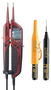 Testboy Aktionsset Profi III LCD Spannungsprüfer mit PICA Tieflochmarker (höchste Sicherheit und Präzision, beleuchtetes LCD-Display, einzigartige Spezialspitze), Rot/Schwarz