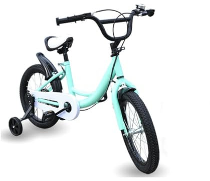 HarBin-Star Kinderfahrrad, 16 Zoll Grüner Kinderfahrrad mit Stützräder Jungen ab 5 Jahre Jungen & Mädchen Sattel höhenverstellbar Kettenschutz Kinder Fahrrad