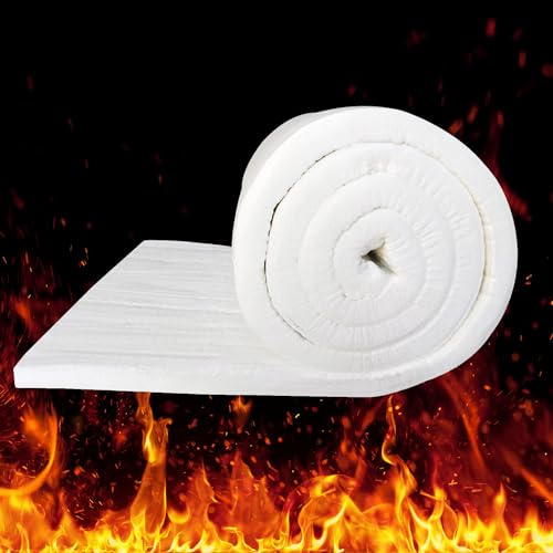 Coperta in fibra di ceramica, isolamento ignifugo, nominale a 1315°C, dimensioni 60 x 30 cm, spessore 2,5 cm, resistenza alle alte temperature per forni da pizza, forni, forghe, tubi