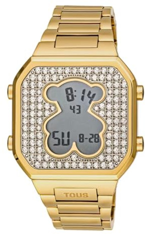TOUS Watches d-Bear Damen Uhr digital Quarzwerk mit Edelstahl Armband 3000130800
