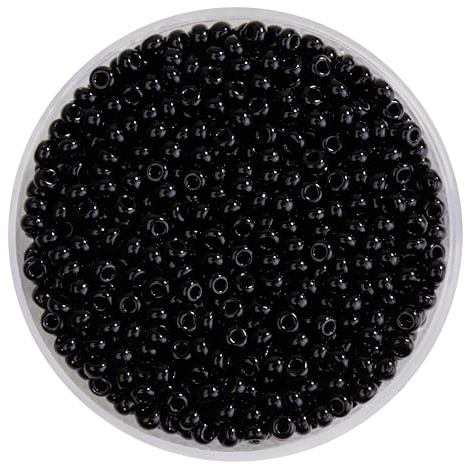 PRACHT PermaLux Rocailles Glasperlen 2.6 mm 17 g Ganzjährig geeignet für Schmuckherstellung und Bastelprojekte Schwarz