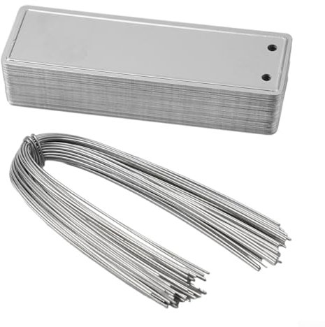 ZYNCUE Set di 50 etichette per piante in alluminio con fili, etichette da giardino per pennarelli per piante