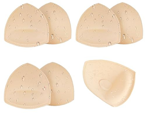 Geckowi Waterproof Swimsuit Bra Inserts Pads 3 Pairs Removable Bathing Suit Insert Bikini Push up Inserts A/B or C/D,D/E Cup, Thick Waterproof Bra Inserts, A/B