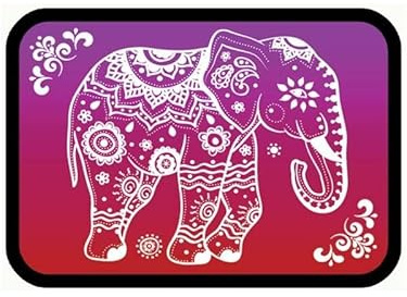 Ali Bongo Grande: Scatola per Tabacco in Metallo Nero da 11 cm x 8 cm x 2,8 cm con 4126L Elephant Multi