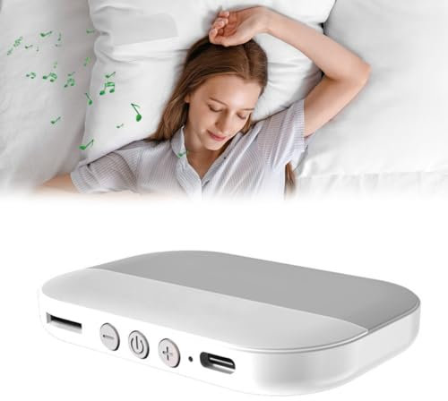 Bone Conduction Pillow Speaker, Mini Portable Under Pillow Speakers for Sleeping,Bluetooth 5.2 Wireless Pillow Speaker for Adults and Kids with Volume Control & Timer Function (Grey)
