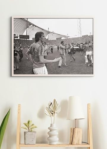 Esque - Affiche Dans Cadre Blanc - Johan Cruyff - Finale #14 Coupe du Monde - Football - 50x70 cm - Noir et Blanc - Ajax