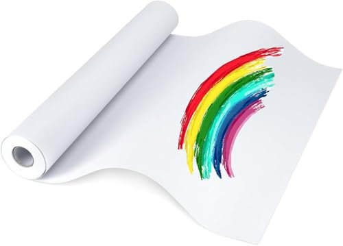 Drawing Paper Roll 30 cm x 15 m, Easel Paper Roll 12 Inch x 49 Feet, Durable Drawing Paper for Kids Art,White Bulletin Board Paper for Paints, Wall Art and Gift Wrap 