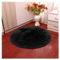 Faux Lammfell Schaffell Runder Teppich 50*50cm Schwarz Flauschig Kunstfell Teppich Longhair Fell Weiche Nachahmung Wolle Bettvorleger Sofa Matte Rutschfester Waschbarer Plüsch Fußmatte Heim Deko
