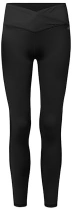 Snocks High Waist Sportleggins Damen V Cross - M - Leggins Damen Schwarz - Blickdicht Leggins mit Bauchkontrolle für jeden Körpertyp - Atmungsaktiv und Bequemer Sitz Push Up Leggings