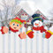 Pwsap 2 Stück Zaun Dekoration Weihnachtszaun Garten Hof Kunst Zeichen Pfähle,Hof Dekorationen Schneemann Elf Spähen Zeichen Rasen im Freien Zaundekoration für Die Gartendekoration Innenhofdekoration