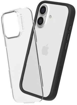 RhinoShield Modulare Case kompatibel mit [iPhone 16] | Mod NX - Anpassbare & stoßdämpfende Schutzhülle im schlanken Design - 3.5 Meter Fallschutz - Schwarz