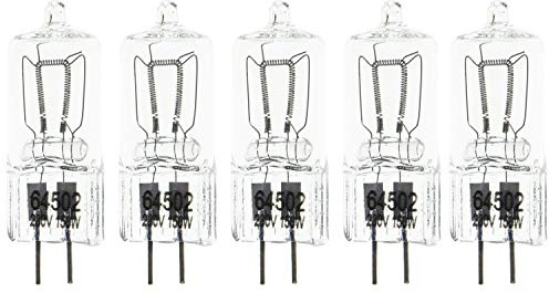 BOLLUMA Ampoule Halogène Fresnel 150W 3200K 230V GX6.35, Lampe Halogène Fresnel à Faisceau Continu, Lampe Vidéo Tungstène Chaud pour Films, Publicités, Actualités, Photographie de Produits Paquet de 5