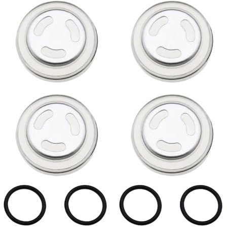 4 Stücke Schauglas Dichtung Reparturkit Bremspumpe Bremsflüssigkeitsbehälter Motorrad Schauglas Sicht Spiegel Dichtung, Hauptbremszylinder Reservoir Sichtspiegel, 18mm, mit Dichtungsring