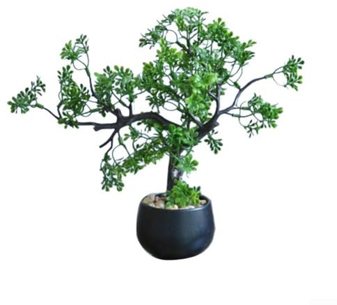 Planta simulada de pino Milán Bonsái, exquisita artesanía para eventos (2)