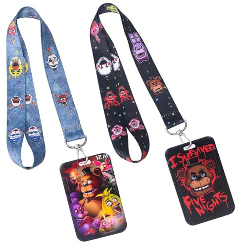 GTOTd Horror Game Lanyard Schlüsselband (2 Pcs) with ID Badge Holder Ausweishalter Decoartions (2 Pcs). Merch Cartoon Party Zubehör Dekor ID Badge Halter Schlüssel String Brieftasche Telefon Teens