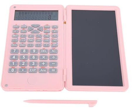 Calculadora Científica, Calculadora Científica de Escritorio Calculadora Matemática con Tableta de Escritura LCD Borrable Pantalla de 2 Líneas Bloc de Notas de Calculadora