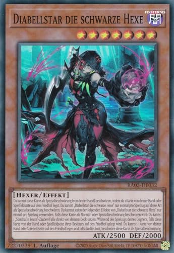 RA03-DE032 - Diabellstar die Schwarze Hexe - Super Rare - Deutsch - 1. Auflage - Quarter Century Bonanza - mit LMS Trading Fieldcenter-Karte Yugioh