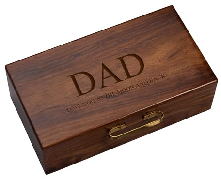 Personalised Large Solid Wood Watch Box, 5-Slot Storage Case with Cufflink Compartment, Luxury Display Organiser