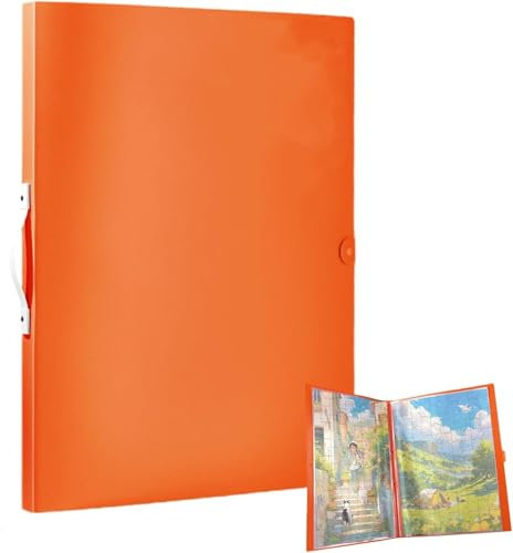 Kepuarm Puzzle-Aufbewahrung, Puzzle-Organizer mit 20 Taschen, für 1000 Teile, Orange