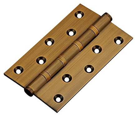 5 Inch Ball Bearing Door Hinges - 3mm Thick Solid Brass Silent Butt Hinge for Office, Hotel, and Room Doors - Durable Steel Construction