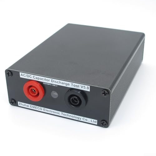 HomeVortex Hochspannungs-Kondensator-Entladungsstift, 15000 UF/450 V, Gehäuse aus Aluminiumlegierung, LED-Anzeige, Summer, flexible Silikonsonde, 110 cm für USV-AC/DC-Speicher (A)