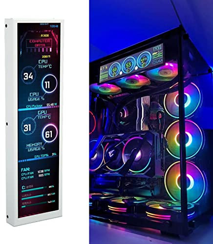 Computer Temp Monitor 8.8 Inch IPS Theme Editor Auto Off USB Power Multifunction PC CPU Data Monitor for GPU RAM Time
