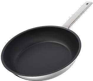 Rostique Poêle antiadhésive 24 cm en acier inoxydable | Adaptée à toutes les cuisinières, Compatible gaz, Compatible induction