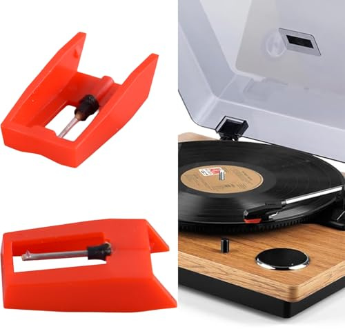 Plattenspieler-Nadeln, Ersatznadel für Plattenspieler, Diamant-Ersatznadeln, Plattenspieler-Nadel-Ersatz, kompatibel mit Vinyl-Schallplattenspielern, LP, Phonographen, 2 Stück