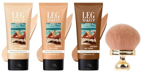 Miracle De Paris Body Coverage Perfector, Miracle De Paris Leg Cream, All Over Complexion Perfector mit Pinsel, Camouflage Make Up Wasserfest für Beine, Tattoo Abdecken For Women and Men (3Pc)