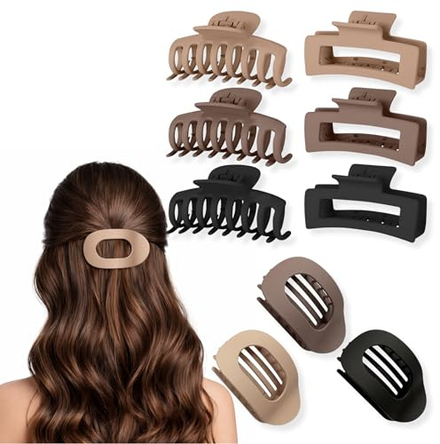 MME Pinzas de pelo para mujer y niña, Accesorios para el pelo (Set D) | Pinza de pelo grande, Clips para el pelo, Hair Clips, Pinzas grandes para el pelo mujer y niña, Regalo adolescente