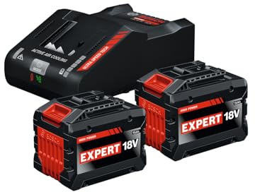 Bosch EXPERT 18V System Hochleistungs-Starter-Set: 2x EXBA18V-150 + 1x ultraschnelles Ladegerät EXAL18V-160