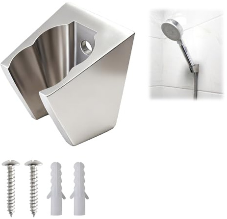 Brausehalter Silber Duschkopfhalterung aus Edelstahl 2.25-2.4CM, Robuste Duschhalterung für Wandmontage, Duschkopf Halterung mit Schrauben für Handbrause, Duschbrause Halterung für Badezimmer