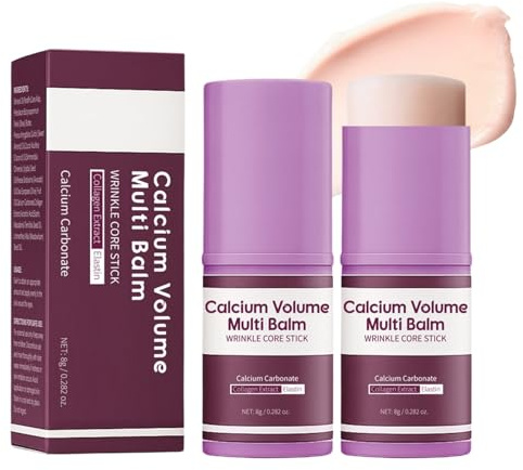 Anti Aging Firming Skincare Stick, Calcium Volume Multi Balm 2 Stück, Kollagen Feuchtigkeitsstift, Korean Skin Care Stick für Augen, Hals, Gesicht, Eye Cream Korean, Lippenstift, Primer Makeup