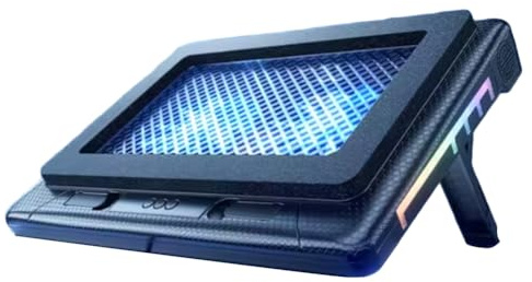 Hipzeepo Enfriador de Portátil V22 con Carga USB y Luz RGB para Portátiles Gaming de 13,3 A 17,3 Pulgadas. Refrigeración Ajustable en 7 Alturas.