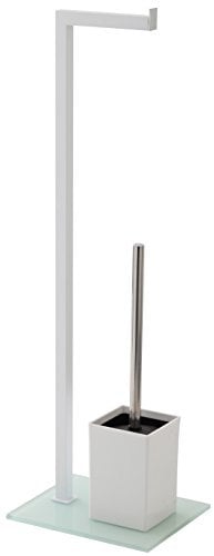 FERIDRAS 810007 Piantana Portascopino e Rotolo, Bianco, 18x70.5x22