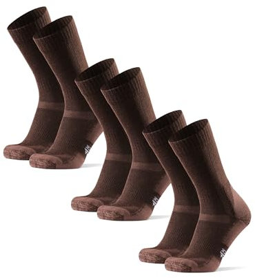 DANISH ENDURANCE Merino Wandersocken, Sommer Trekkingsocken, Unisex, Herren, Damen & Kinder, 3 Paar, Braun, 43-47