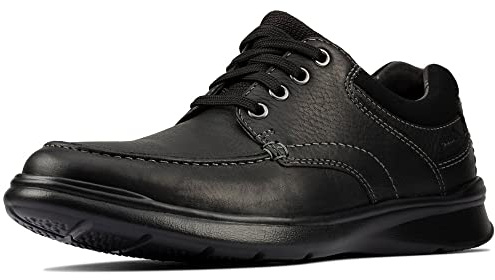 Clarks Cotrell Edge Herren-Freizeitschuhe, Größe 40, öliges Leder, Schwarz, Schwarz, 42 EU