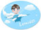 Eurofoto Türschild mit Namen Leonidas und Motiv mit Flugzeug und Pilot für Jungen | Kinderzimmer-Schild