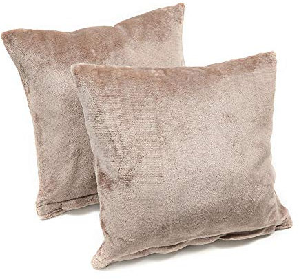 MALIKA Set 2er Kissenbezug Cashmer Touch Fleece Kissenhlle Sofakissen Kopfkissenbezug Kissenbezug Couchkissen, Gre:2X 40x40 cm Kissen, Designe:Taupe