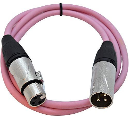 Seismic Audio - SAXLX-3Pink - 3 Foot Pink XLR Patch Cable Mic Cord - 3 Pin XLR Male to XLR Female Microphone Cables - 3'