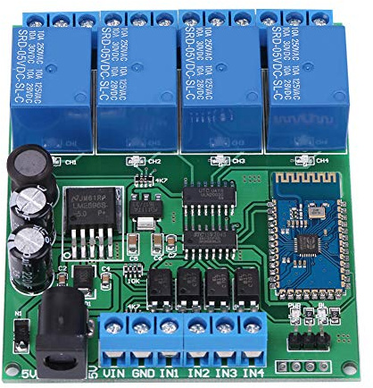 Bluetooth-Relay-Steuerschalter, 4-Kanal-Bluetooth-Relaismodul, Funkfernsteuerung Und Drahtlose Steuerung Für Telefon, , Hausautomatisierung, IoT-Projekte
