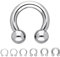 Treuheld® Hufeisen Piercing Ring - Dick & Groß - 4mm x 12mm (Kugeln 8mm) Silber Chirurgenstahl CBR - Edelstahl Circular Barbell - Intim, Ohr, Nase uvm.